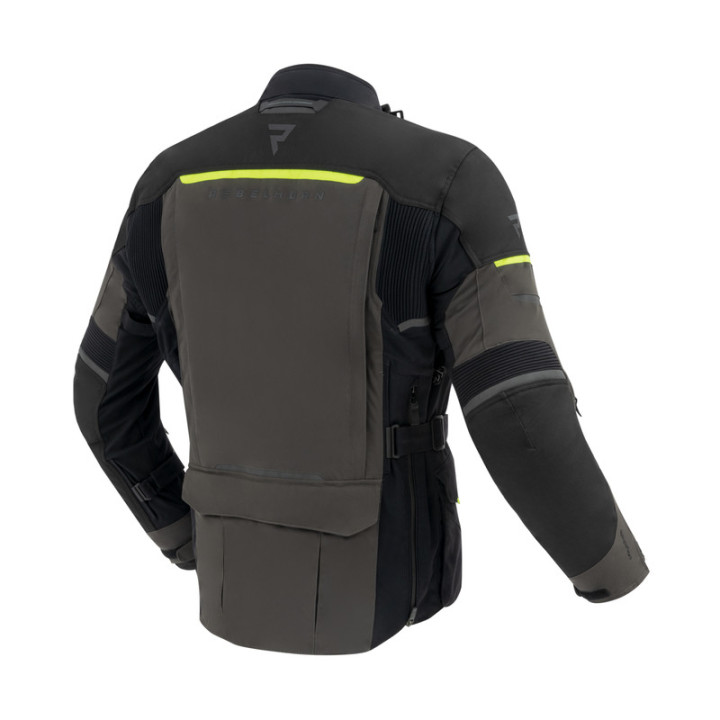 KURTKA MOTOCYKLOWA TEKSTYLNA REBELHORN RANGE BLACK DARK GREY FLUO YELLOW