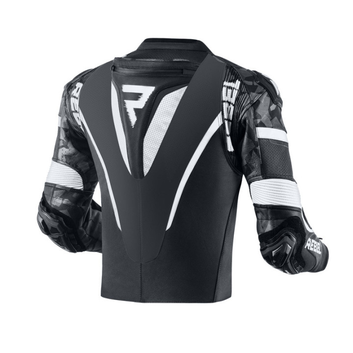 KURTKA MOTOCYKLOWA SKÓRZANA REBELHORN REBEL BLACK WHITE