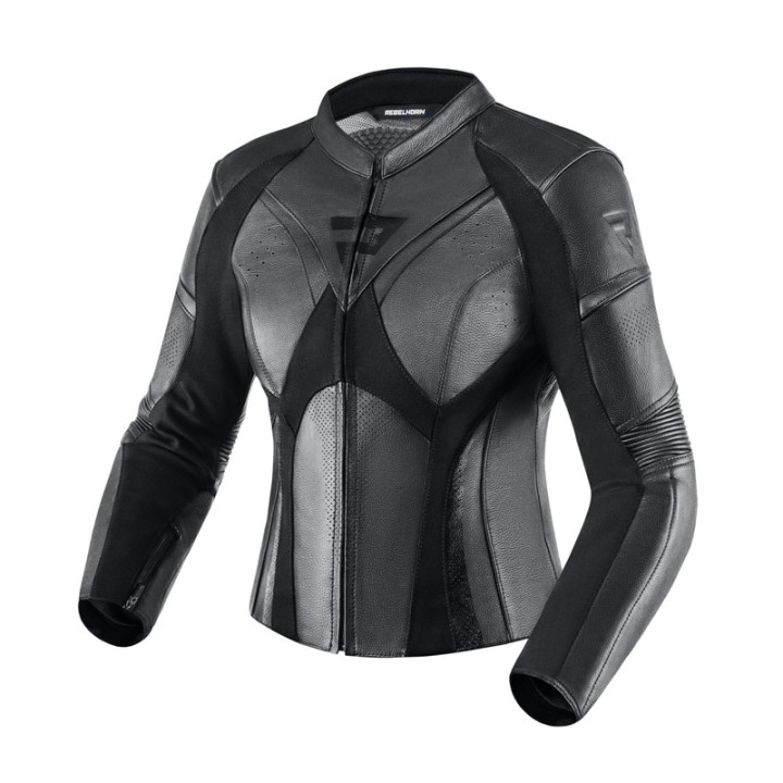 KURTKA MOTOCYKLOWA SKÓRZANA DAMSKA REBELHORN REBEL BLACK