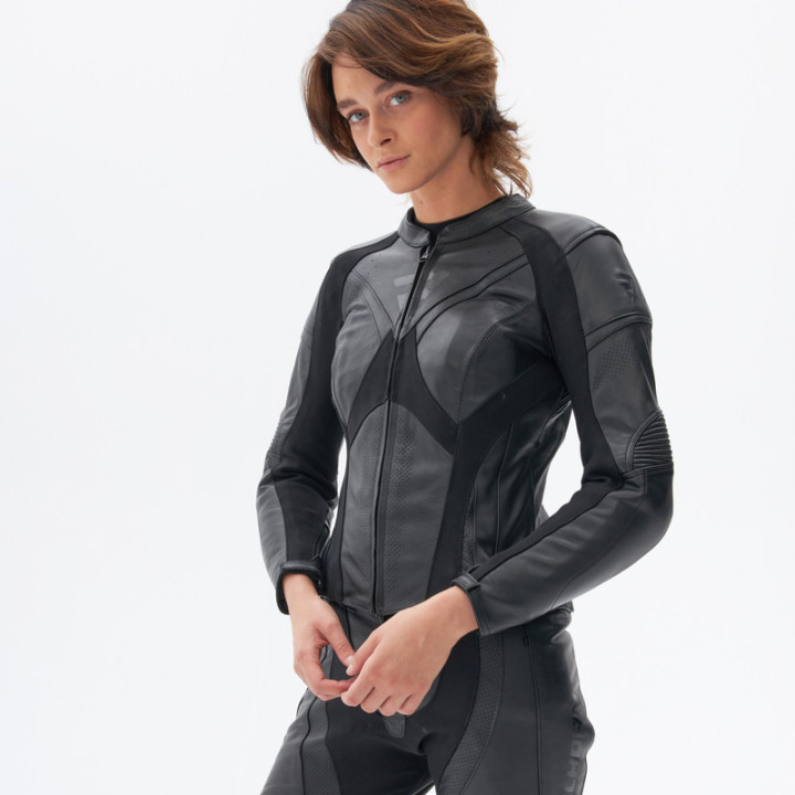 KURTKA MOTOCYKLOWA SKÓRZANA DAMSKA REBELHORN REBEL BLACK