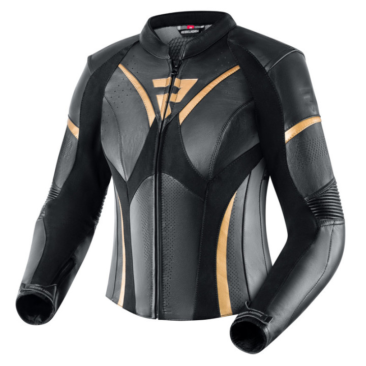KURTKA MOTOCYKLOWA SKÓRZANA DAMSKA REBELHORN REBEL BLACK GOLD W42