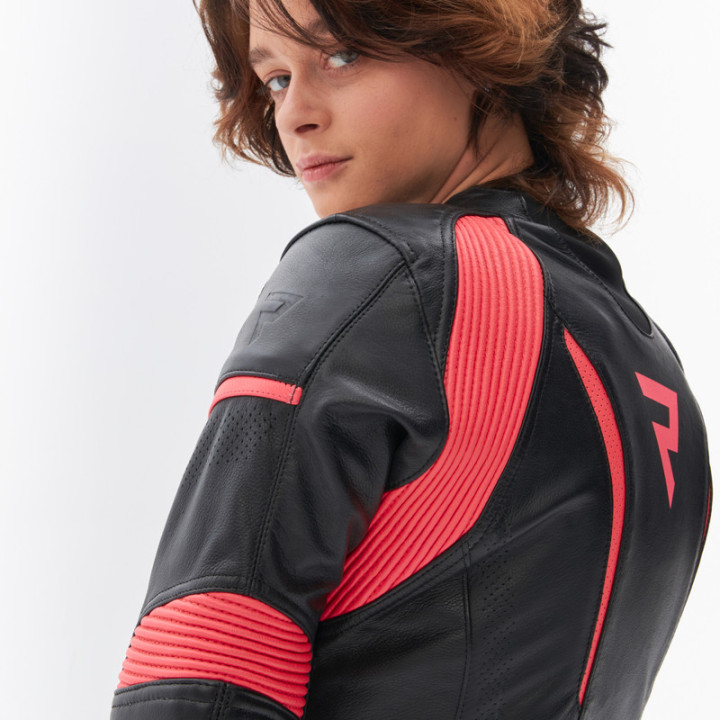 KURTKA MOTOCYKLOWA SKÓRZANA DAMSKA REBELHORN REBEL PINK BLACK