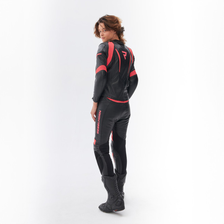 KURTKA MOTOCYKLOWA SKÓRZANA DAMSKA REBELHORN REBEL PINK BLACK