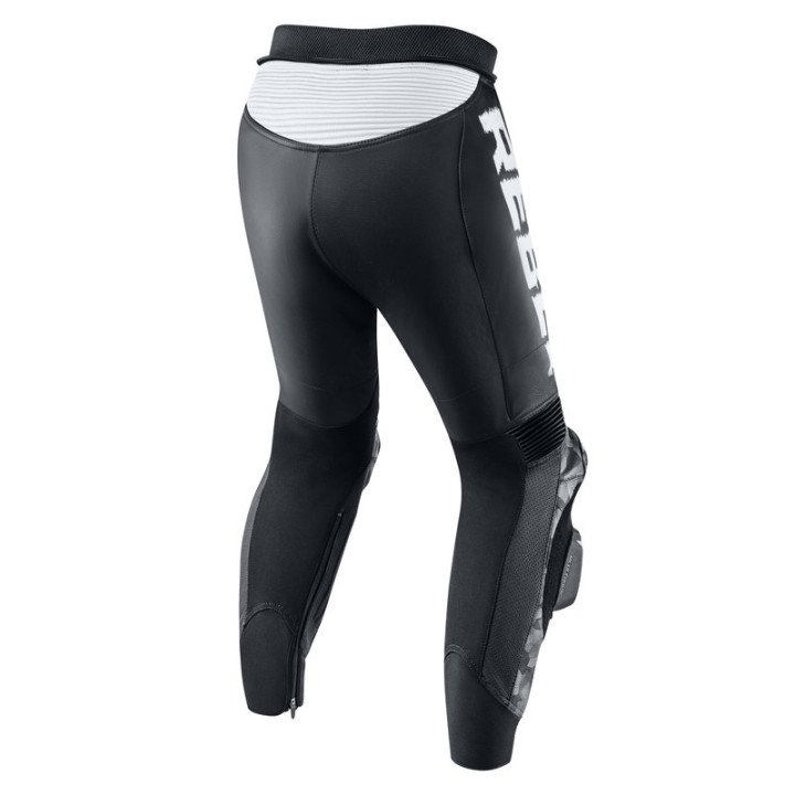 SPODNIE MOTOCYKLOWE SKÓRZANE REBELHORN REBEL BLACK WHITE