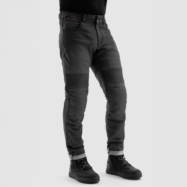 JEANSY MOTOCYKLOWE REBELHORN REVOLT BLACK MONOLAYER