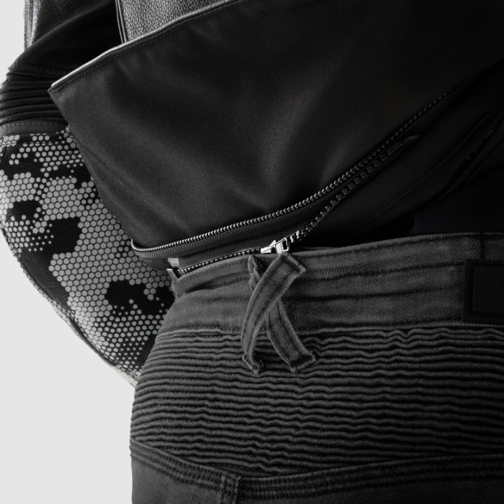 JEANSY MOTOCYKLOWE REBELHORN REVOLT BLACK MONOLAYER