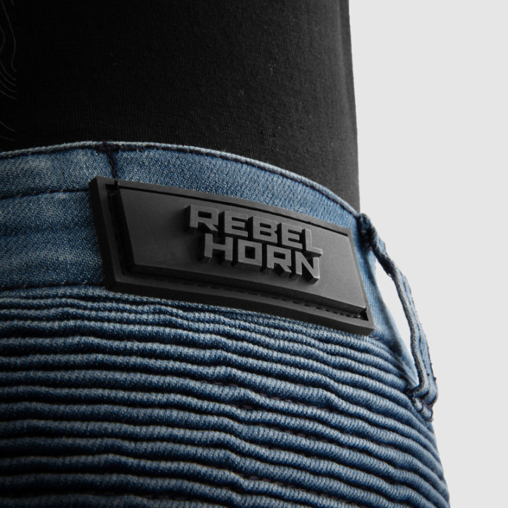 JEANSY MOTOCYKLOWE REBELHORN REVOLT WASHED BLUE MONOLAYER